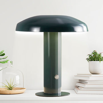 Suillius 11" Contemporary Bohemian Rechargeable/Cordless Iron Integrated LED Mushroom Table Lamp